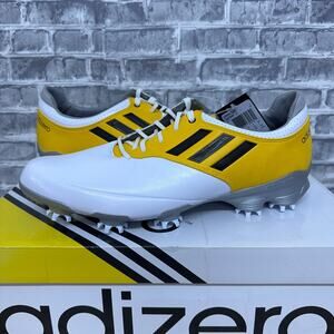 Adidas Adizero Tour Golf Shoes Yellow White Black Q47086 Mens Size 10.5 New